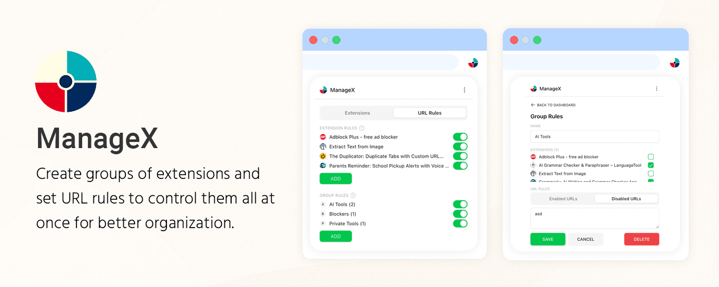 ManageX Chrome Extension