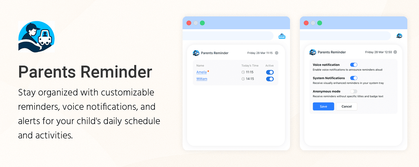 Parents Reminder Chrome Extension